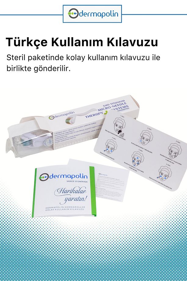 Orijinal %100 Titanyum 1,00 Mm 540 Iğneli 100 Kullanım Anti Alerjik Cilt Bakım Dermaroller - 6