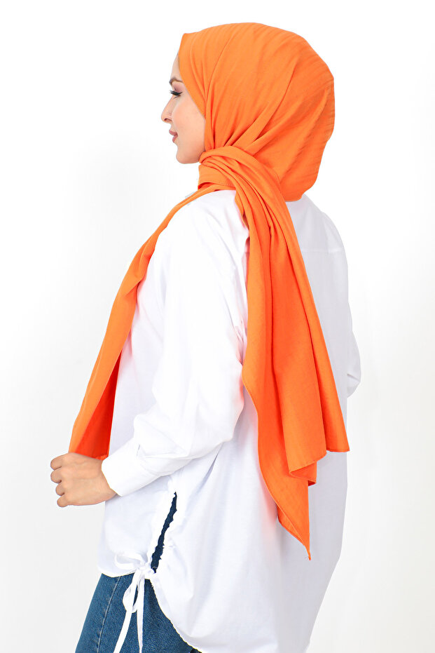 شال منقوش S012 برتقالي - 4