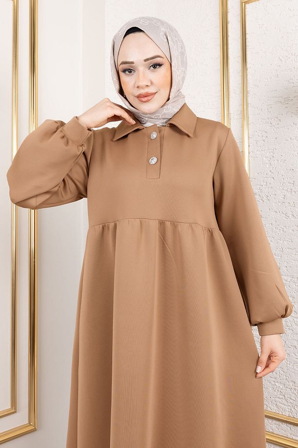 Scuba Elbise TSD250129 Camel - 2