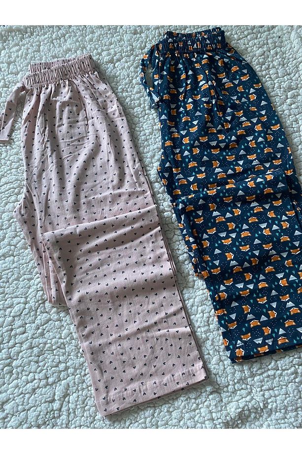 Mini Heart & Bowtie 2'li Kadın Pijama Altı - Ultra Kalite Tek Alt Pijama - 1