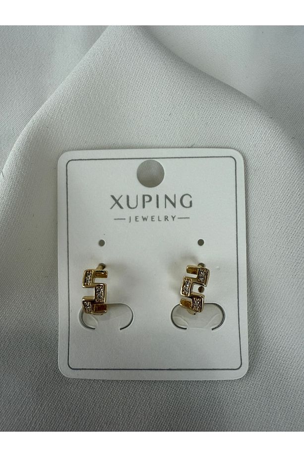 Xuping Marka Parlak Taşlı Mini Halka Küpe - 2