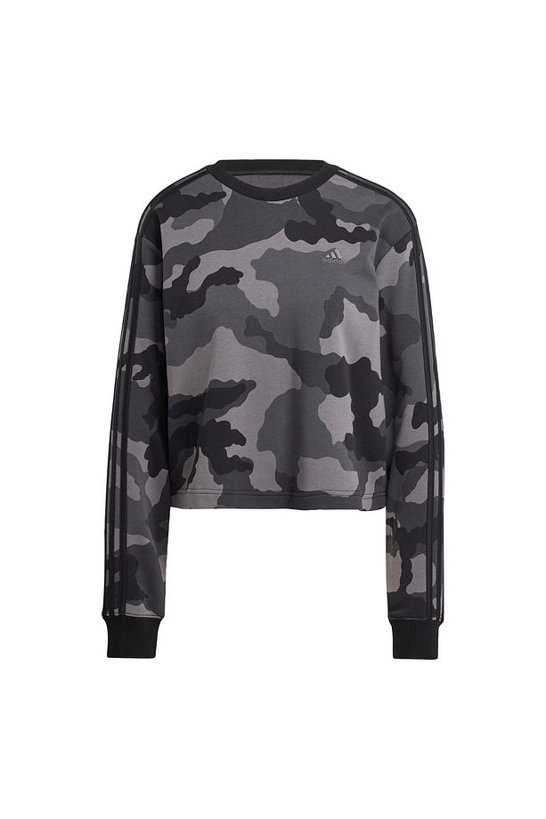 Essentials 3-Stripes Camo-Print Cropped Sweatshirt - 4