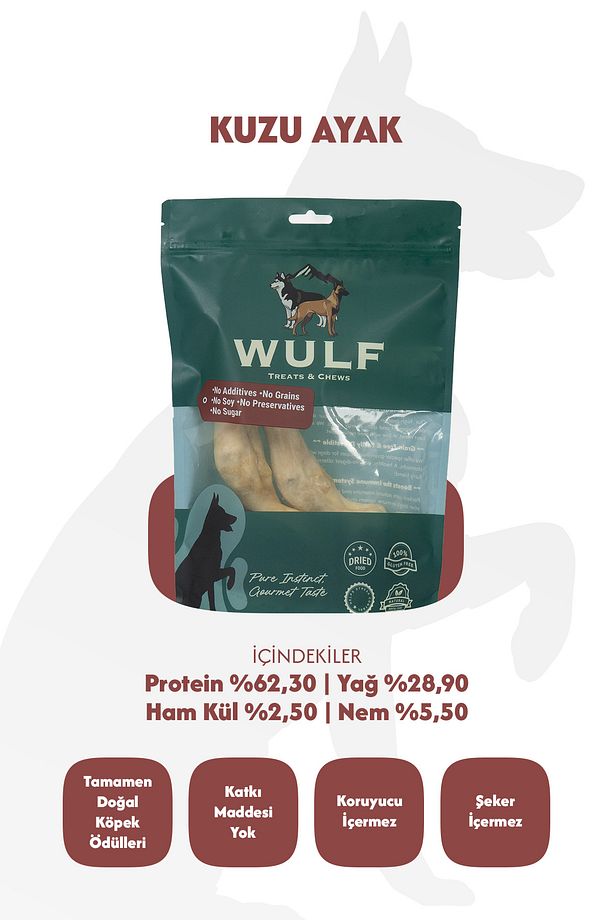 Kuzu Ayak %100 Doğal Kemirmelik Köpek Ödül Maması 2 Adet - 3