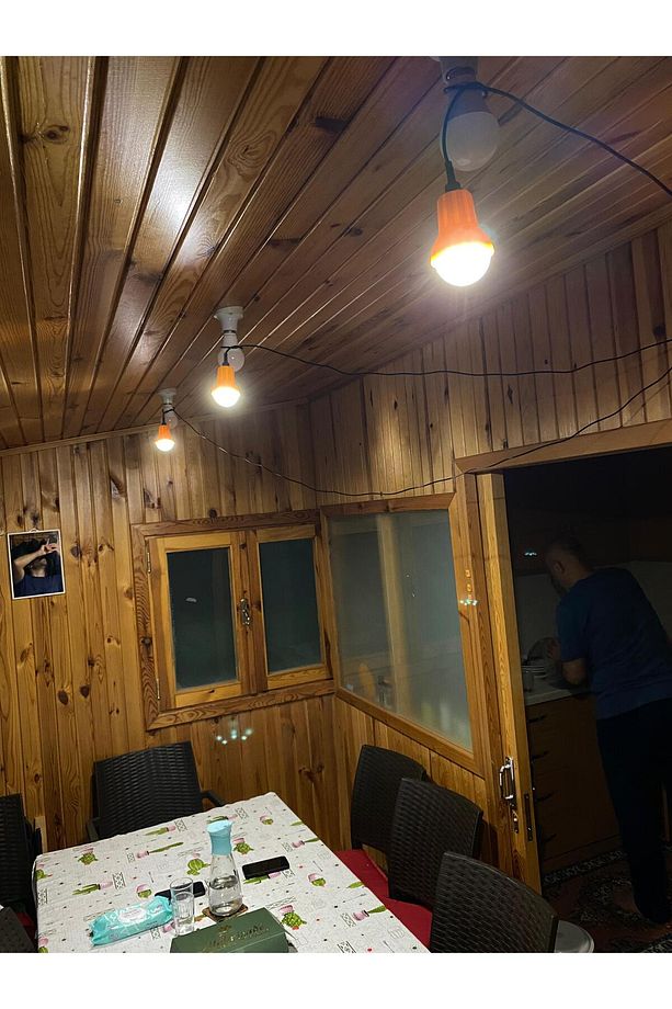 Solar Panelli Kamp Lambası, Karavan, Bahçe, Balkon Aydınlatma Seti - 8