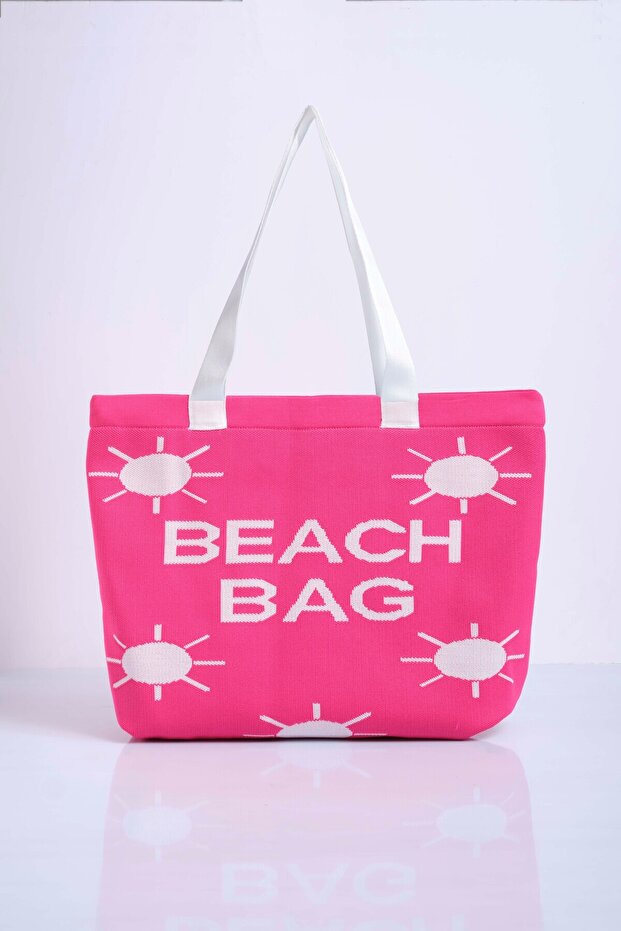 Sun Patterned Knitwear Beach Bag - 2