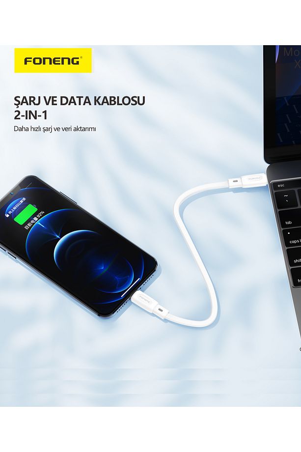 X107 27w 25cm Type-c To Lightning Şarj Ve Data Kablosu Iphone-ipad Uyumlu - 2