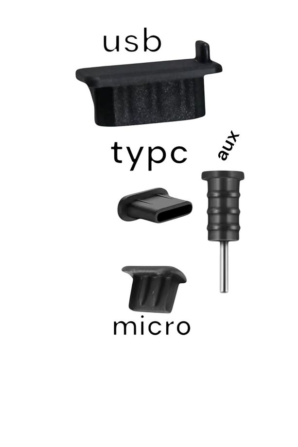 Usb,type-c,aux,micro Tıpa Soket Koruyucu Set 4 Parça - 1