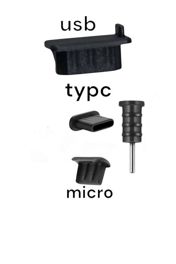 Usb,type-c,aux,micro Tıpa Soket Koruyucu Set 4 Parça - 3