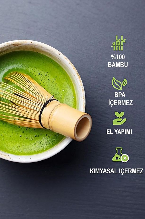3 Parça Matcha Çayı Fırça ve Bamboo Whisk Tutucu ve Bambu Kaşık Set mt155 - 8