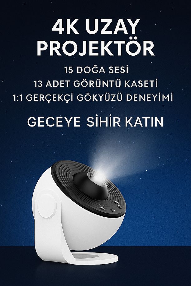 Galaxy Görünüm 4K Projektör 15 Doga Sesi ve 1:1 Görüntü Kaseti 13 Adet - 4