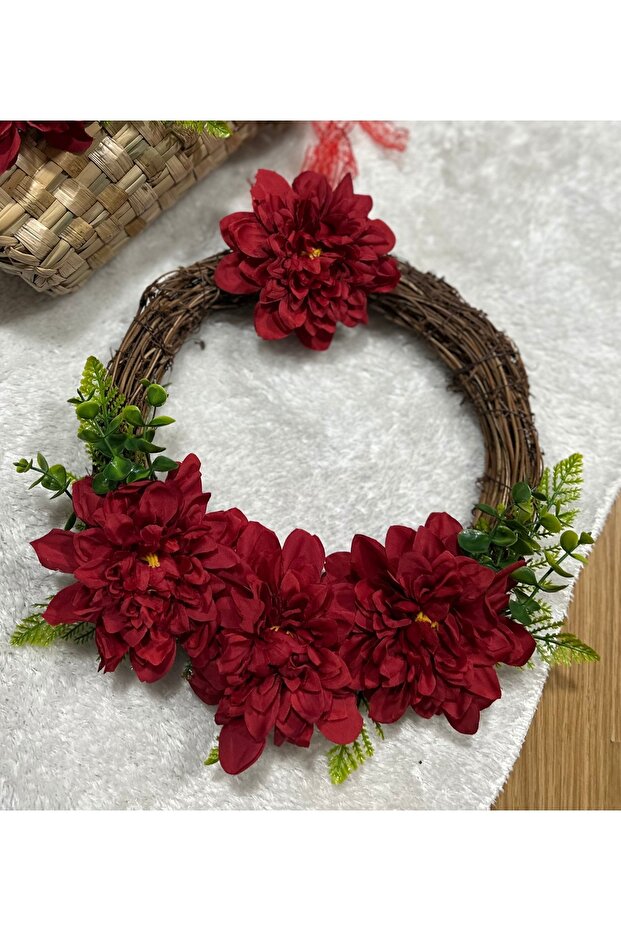 Kırmızı Yıldız Çiçeği Kapı Süsü - 1