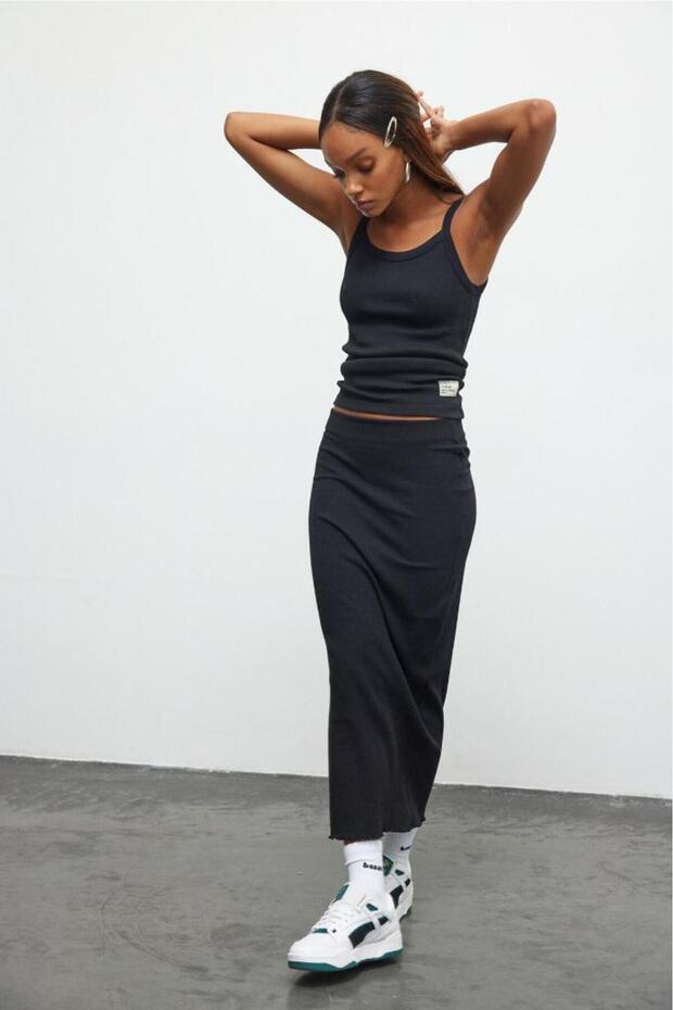 Siyah Fitilli Askılı Basic Atlet - 2