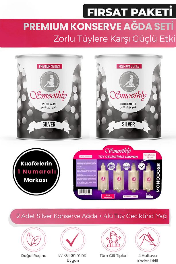 Konserve Ağda Fırsat Seti 800g x 2 Adet Silver Konserve Ağda + 4lü Karınca Yumurtası Yağı - 1