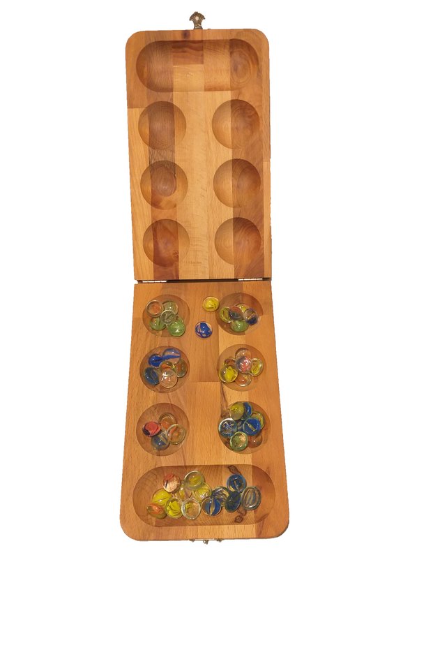 Wooden Mangala (Colorful Glass Stone - Green) with Cloth Bag - Solid Large Size