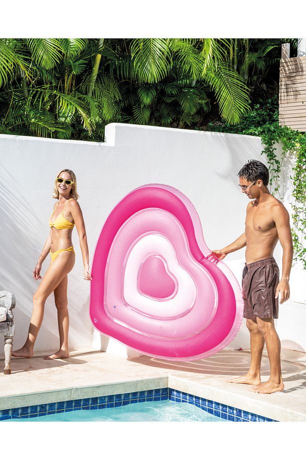 Kalpli Pembe Şişme Deniz Yatağı – 155x135 cm Yetişkin ve Çocuk Kullanıma Uygun - 5