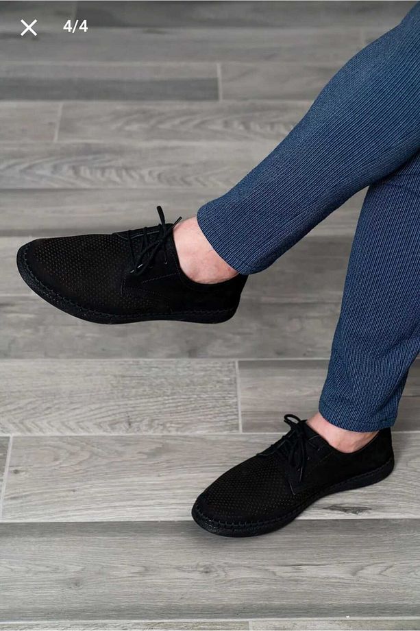 Erkek Hakiki Deri Ayakkabı, Günlük Ayakkabı, Yazlık Ayakkabı , Loafer Ayakkabı siyah nubuk - 4