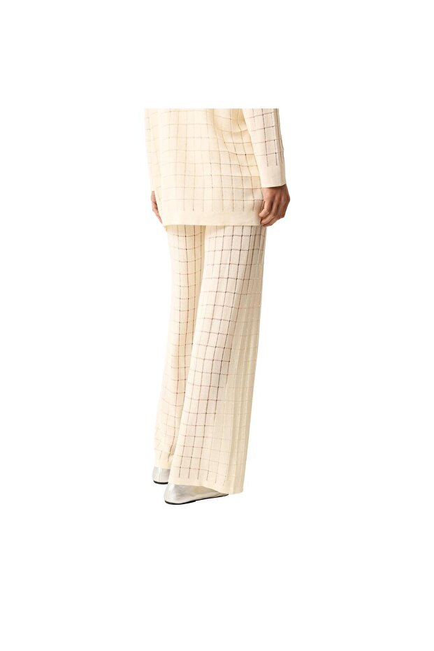 Pointelle Örgü Pantolon - 7