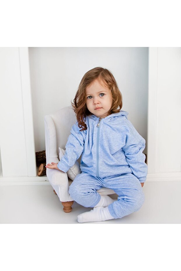 Fermuarlı Kapüşonlu Tek Sweat - 4