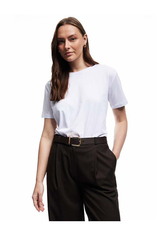 Cotton Short Sleeve Crew Neck Basic T-Shirt