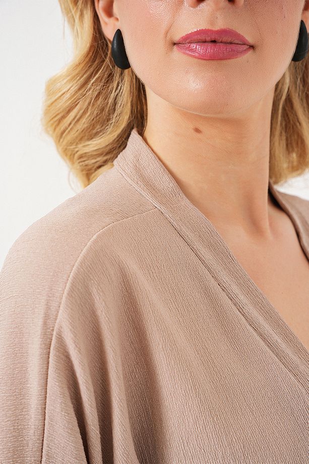 5862 Örme Kimono - Bej - 5