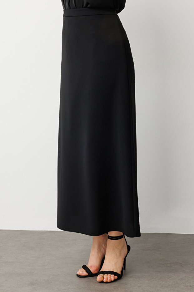 Krep Kumaş Maxi Boy Etek - 4