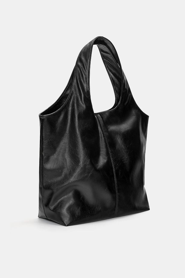 Suni deri shopper çanta - 3
