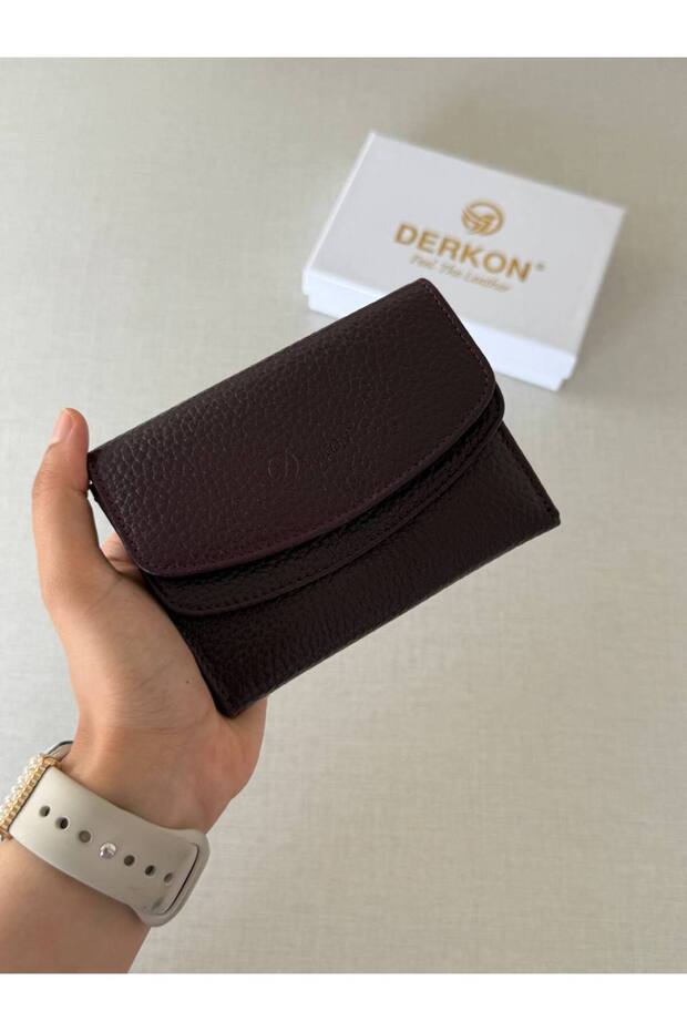 Genuine Leather Convenient Women's Wallet in Any Size That Fits in Any Bag Melen Claret Red
