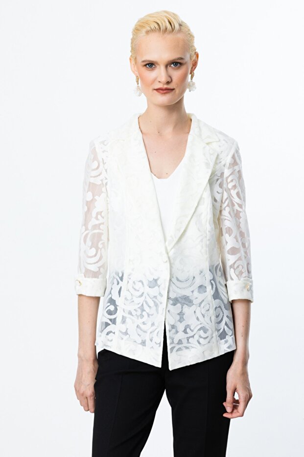 Duble Kol Dantelli Ceket - 1