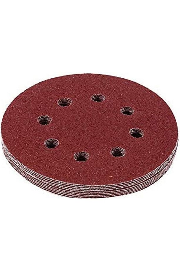 5 Adet 8 delikli 120 Kum Cırt Zımpara Kağıdı El Zımparaları Seti 125 mm Avuç Içi Spiral Taşlamalı - 1