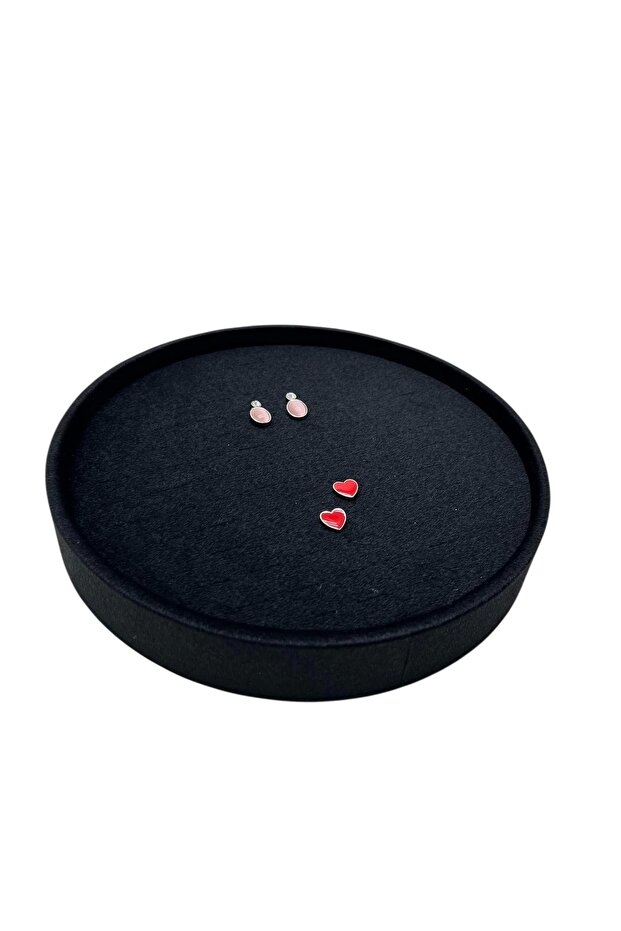 Cylinder Model Suede Fabric 20/20 cm Gray Color Earring-Piercing Tray