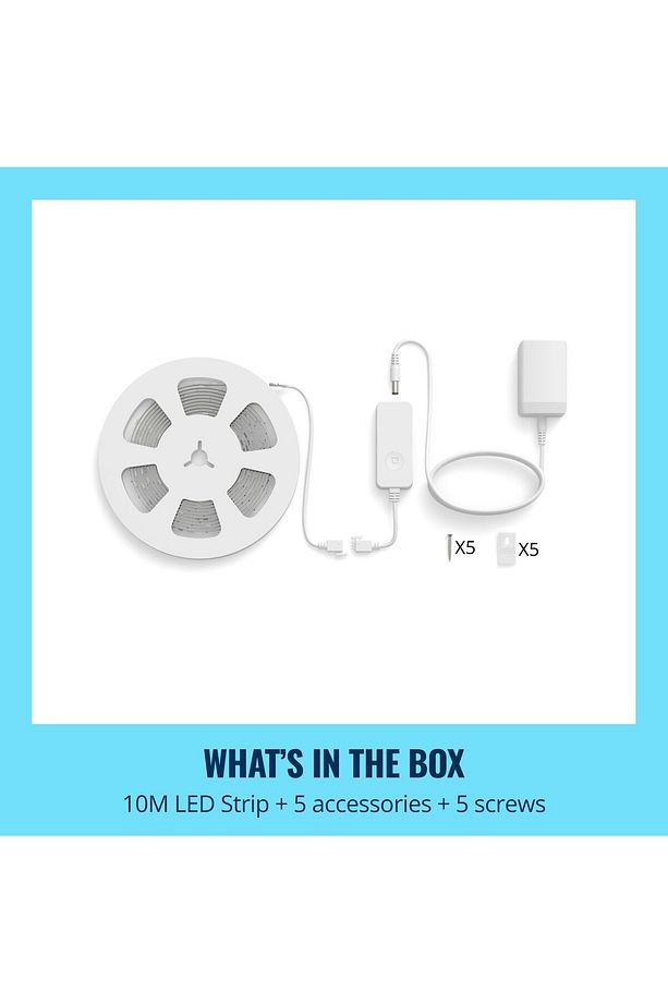 RGBIC 10 Metre Akıllı Led Şerit (16 Milyon Renk, Wi-Fi Kontrollü) - Google Home, Alexa and HomeKit - 3