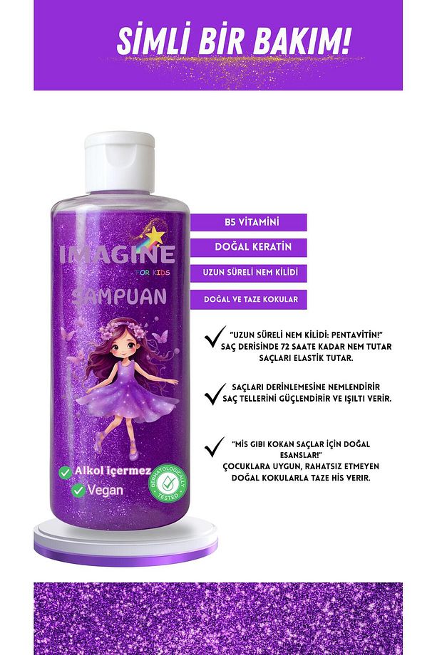 🌸 Imagıne Çocuk Şampuanı ✅ %100 Doğal Ve Güvenli Içerik ✅ Göz Yakmayan Formül - 2