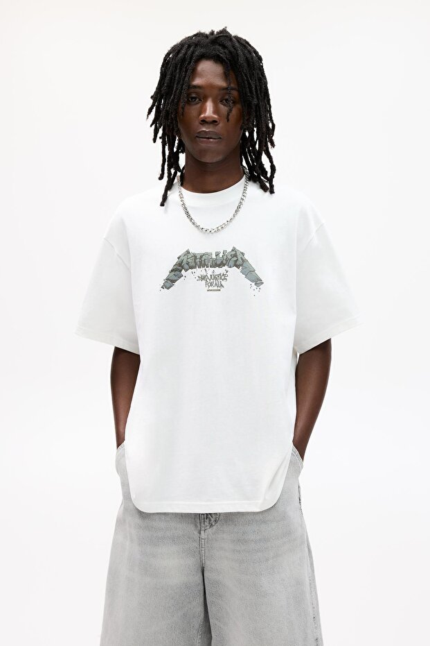 Beyaz Metallica tişört - 1