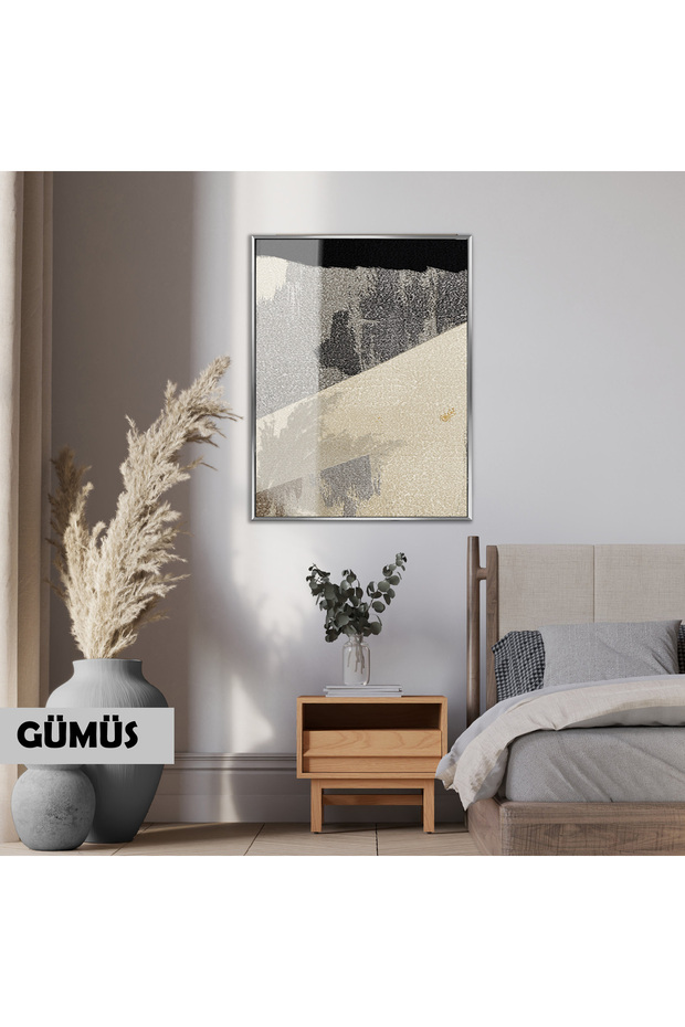 Amazing | Abstract | 2-Bronze Black Patterned Model | Framed Tempered Glass Table Single Vertical