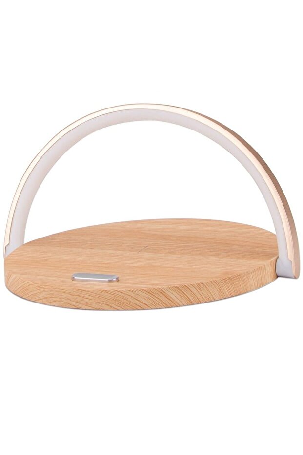 Lamp with wireless charging and phone holder, ABS, 3 functions, QI10W, table lamp with 3 light intensities - 1