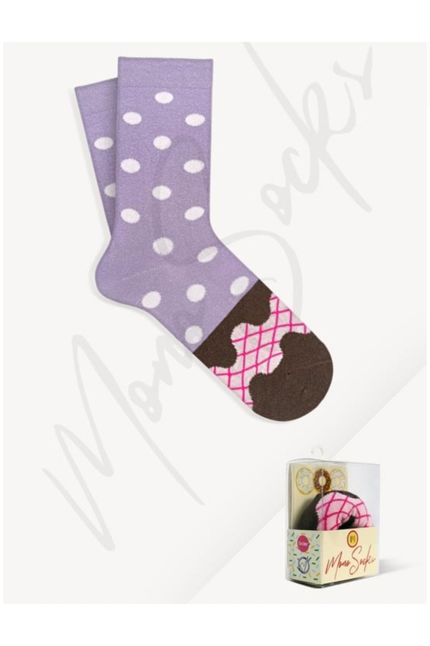 Tekli Pamuklu Donut Çorap - 4