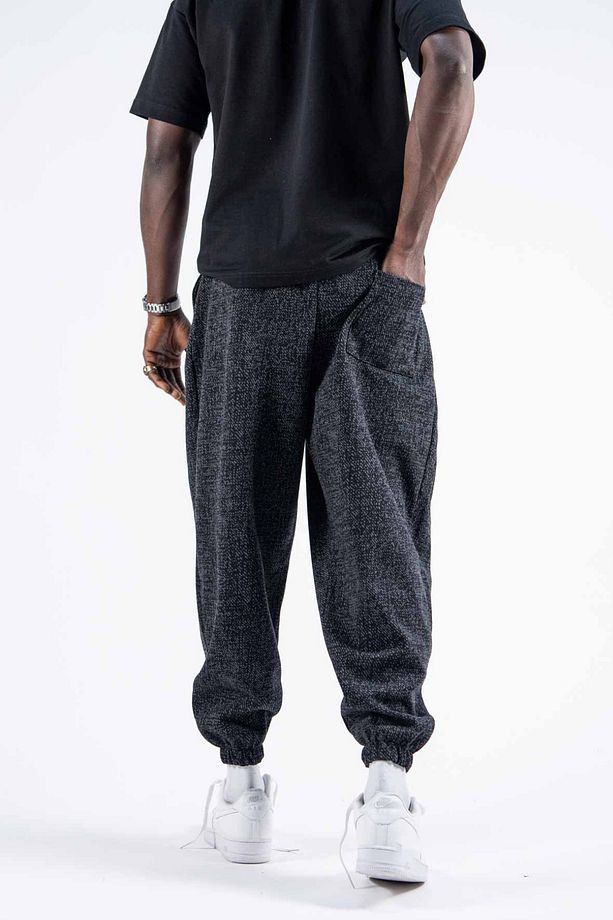 Erkek Basic Lastikli Şalvar Jogger Pantolon - 4