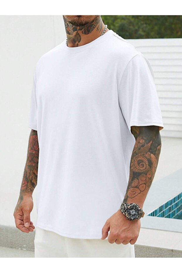 Tricou Basic pentru bărbați Alb - 4