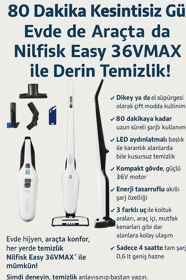Easy 36vmax 2in1 Şarjlı Dikey Süpürge - 3