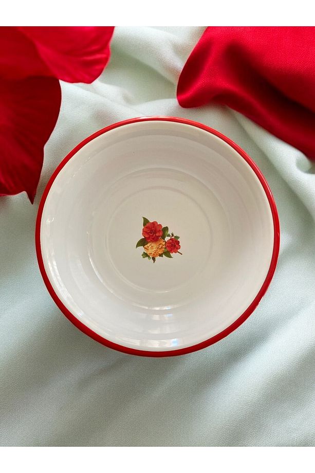 3 Adet 24CM Emaye Kase Tabak, Çukur Tabak, Çorba Tabak, Retro, Derin Tabak, Çorba Kase, Lüks Tabak - 3