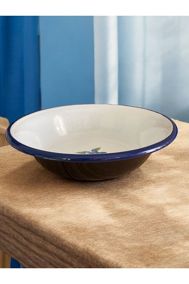 3 Adet 24CM Emaye Kase Tabak, Çukur Tabak, Çorba Tabak, Retro, Derin Tabak, Çorba Kase, Lüks Tabak - 6
