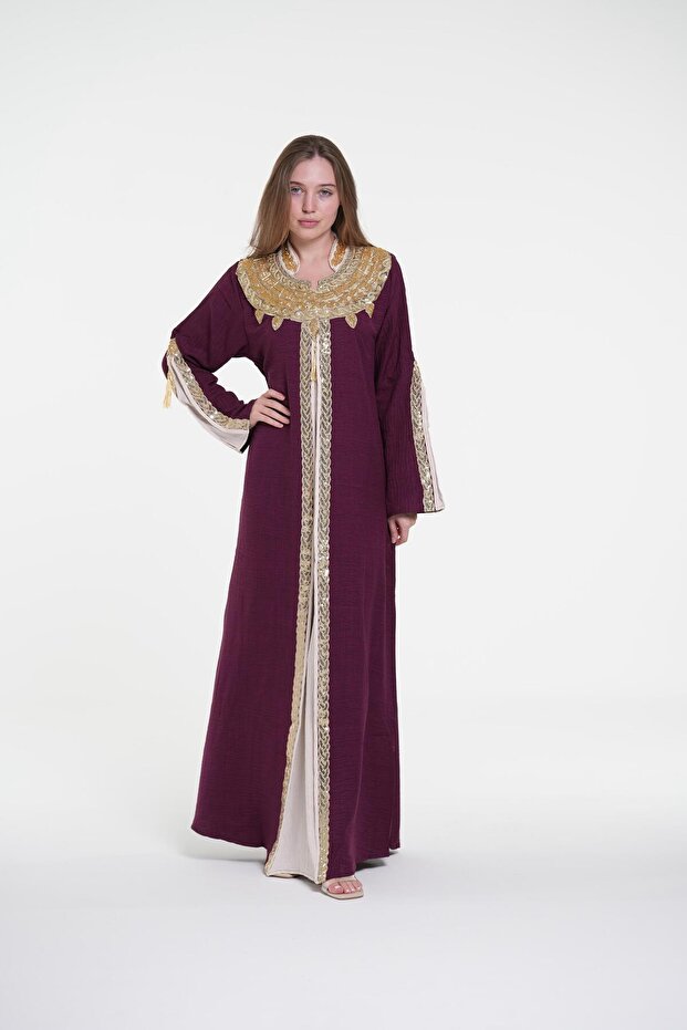 Ladies Printed Jalabiya - long Sleeve Dress with Prints