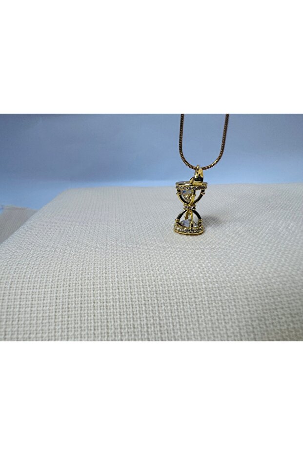 Steel Sand Clock Figure Necklace