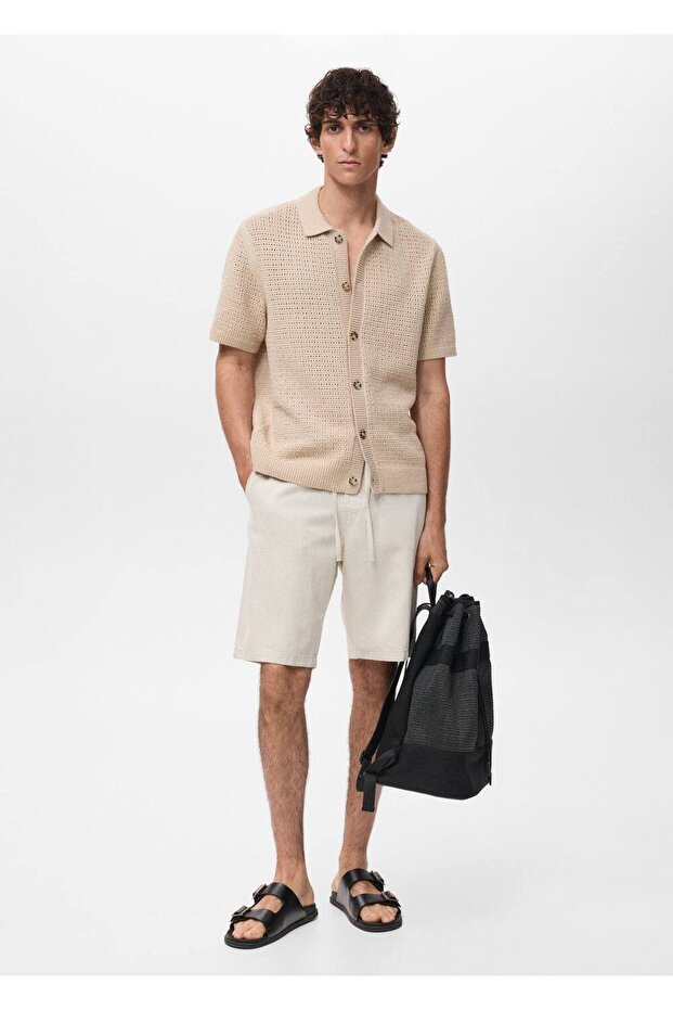 Düğmeli triko polo gömlek - 2