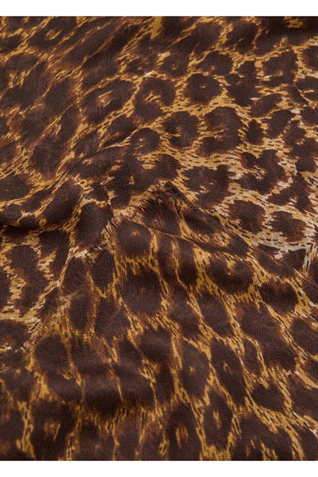 Leopar desenli fular - 1