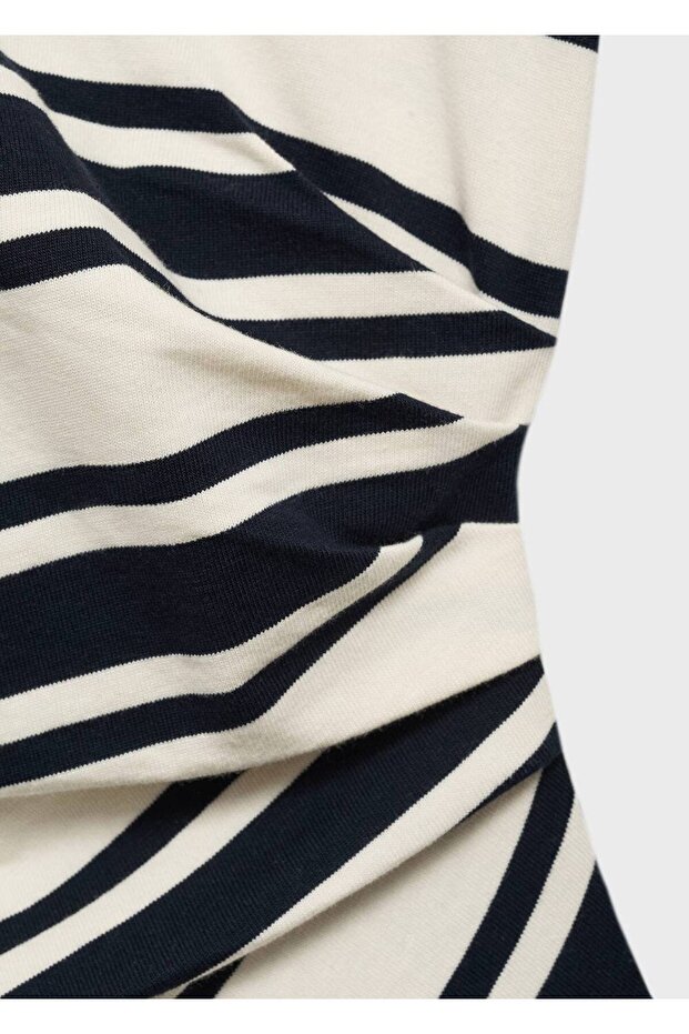 Karma çizgili elbise - 7