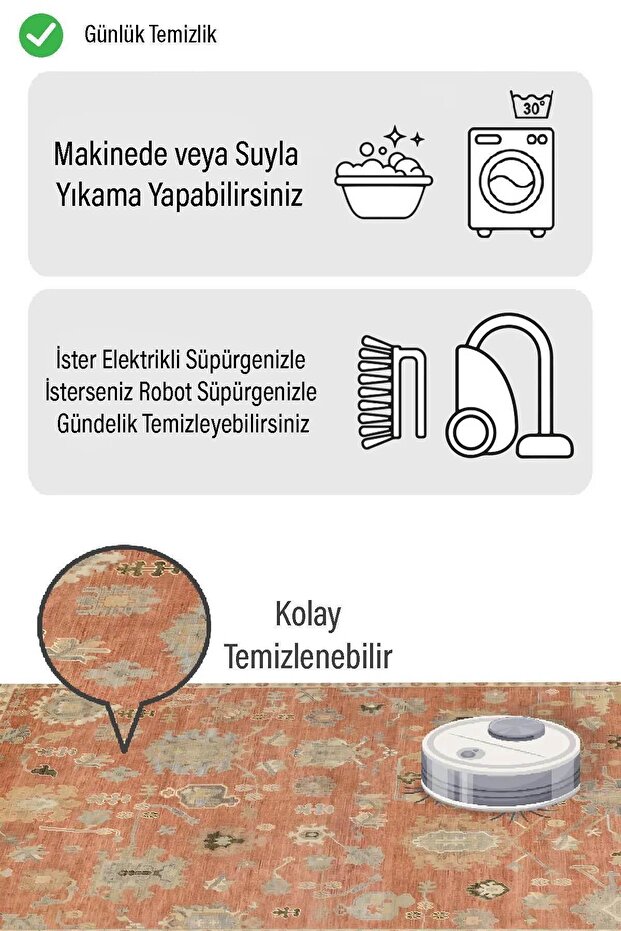 Çiçek Baskılı Dokuma Taban Halı 203 YNG - 6