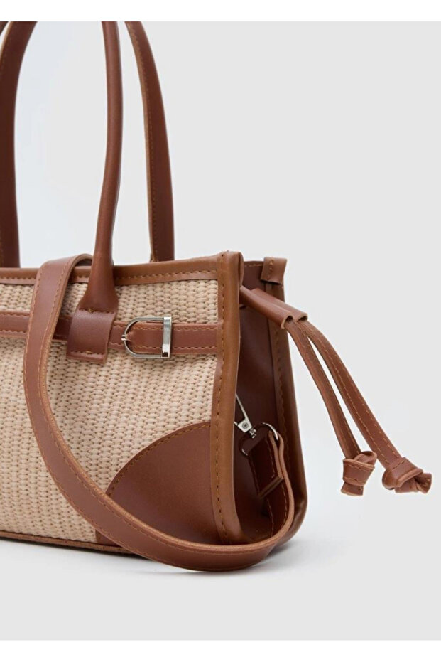 Deri hasır baskılı el çantası - 4