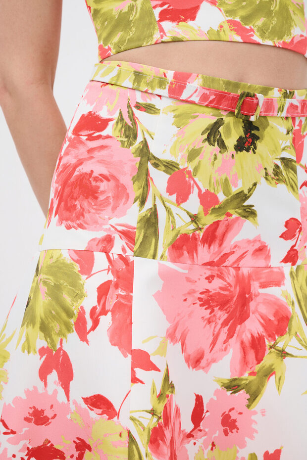 Mert Aslan Yüksek Bel Desenli Etek - 4