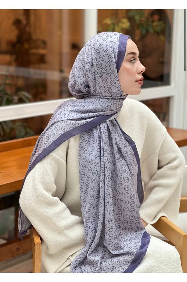 MK desen morcivert pamuk şal - 3